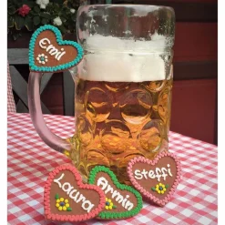 Herz Markierung Maßkrug mit Namen - Maßkrugmarkierung Bierglasmarkierung Filzherz Bierglas Bierkrugmarkierung Bierkrug