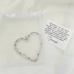 Herzanhänger mit Heilstein - Rosenquarz | Kleine Geschenke mit Bedeutung | Glücksbringer | Herz Deko in rosa