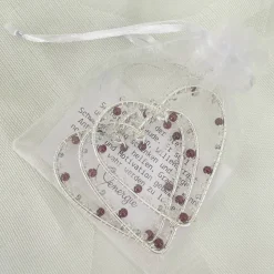 Herzanhänger mit Heilstein - Granat | Kleine Geschenke mit Bedeutung | Glücksbringer | Herz Deko in dunkelrot