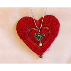 Herz-Anhänger mit naturweißer Zuchtperle / Kettenanhänger