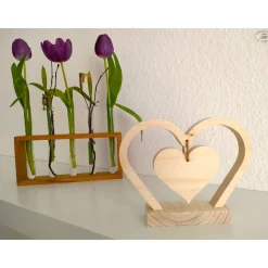 Herz-Aufsteller aus Holz / Holzherz / Muttertag / Hochzeit / Jahrestag