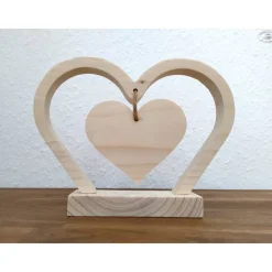 Herz-Aufsteller aus Holz / Holzherz / Muttertag / Hochzeit / Jahrestag