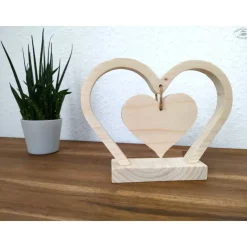 Herz-Aufsteller aus Holz / Holzherz / Muttertag / Hochzeit / Jahrestag