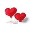 Herzballon Stoffballon Dekoanhänger rot Name