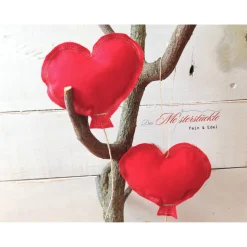 Herzballon Stoffballon Dekoanhänger rot Name