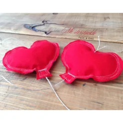 Herzballon Stoffballon Dekoanhänger rot Name