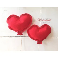 Herzballon Stoffballon Dekoanhänger rot Name