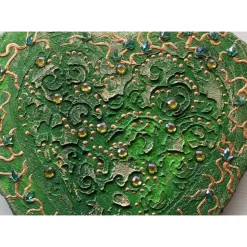 Herzbild BAROCK IN GRÜN Valentinstag Geschenk Muttertag Acrylbild Collage Bild auf Keilrahmen