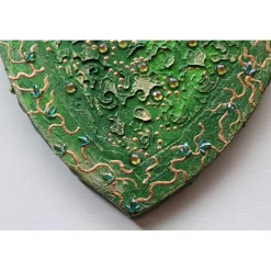 Herzbild BAROCK IN GRÜN Valentinstag Geschenk Muttertag Acrylbild Collage Bild auf Keilrahmen