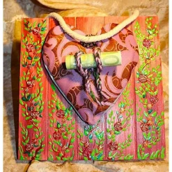 Herzbild KRAWATTENHERZ  Geschenk zum Valentinstag Muttertag Vatertag Acrylbild Collage auf einer Holzplatte