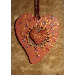 Herzen aus Holz HERZERLDUO ROSA 2er-Set Valentinsgeschenk Muttertagsgeschenk Hängedeko Geburtstagsgeschenk