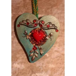 Herzen aus Holz HERZERLDUO GRÜN 2er-Set Valentinsgeschenk Muttertagsgeschenk Hängedeko Geburtstagsgeschenk