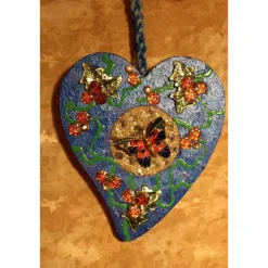 Herzen aus Holz HERZERLDUO BLAU 2er-Set Valentinsgeschenk Muttertagsgeschenk Hängedeko Geburtstagsgeschenk