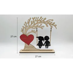 Herzensschaukel 2 – Personalisiertes 3D-Holzdisplay mit beweglichen Elementen & Gravur