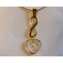 Herz-Kettenanhänger Unendlichkeit goldfarben