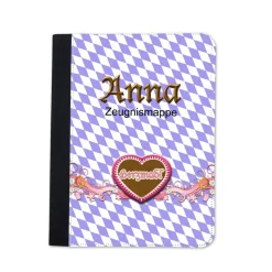 Herzmadl Zeugnismappe personalisiert | Zeugnismappe Mädchen | Zeugnismappe mit Namen | Urkundenmappe Bayrisch