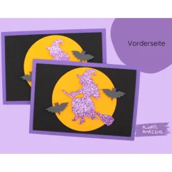 Hexen Einladungskarten Bastelset | Hexe | Hexen Geburtstag | Halloween Hexe | Halloween Einladungskarten