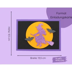 Hexen Einladungskarten Bastelset | Hexe | Hexen Geburtstag | Halloween Hexe | Halloween Einladungskarten