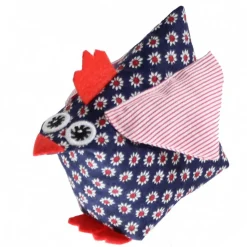 Hühner 3er Set Deko – Stoffhühner Ostertisch Blau Blumen – Osterdeko - la miscela