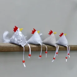 Hühner, Osterdeko, 4 St. Stoffhühner