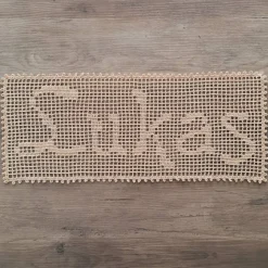 Häkeldeckchen mit Namen Emma / Lukas, Andenken zur Geburt