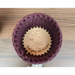 Häkelkorb mit Holzboden für Hebamme/Schwangere | 15cmm/20cm