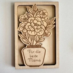 Hülle für Geschenkgutschein „Blumenvase“ Variante C, mit Wunschtext, Geldgeschenk, personalisiert