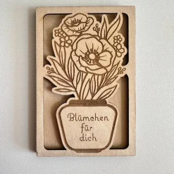 Hülle für Geschenkgutschein „Blumenvase“ Variante C, mit Wunschtext, Geldgeschenk, personalisiert