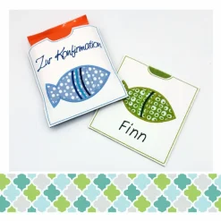 Hülle für Schokolade mit Geldfisch zur Kommunion/Konfirmation