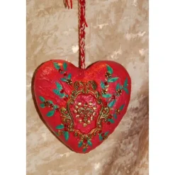 Hängedeko BAROCKHERZ Acrylmalerei Collage auf einem Styroporherz Fensterdeko Kugeldeko Wohndeko Muttertagsgeschenk