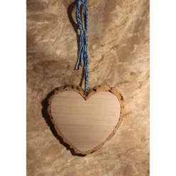 Hängedeko RINDENHERZ MARITIM Acrylmalerei Collage auf Holzherz Fensterdeko Wohndeko Muttertagsgeschenk Vatertagsgeschenk