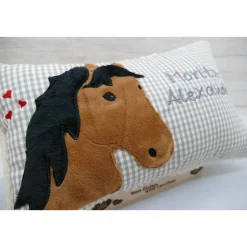 Hobby Horsing Pferdekissen Namenskissen Taufkissen Kuschelkissen Kindergartenkissen Geburtsgeschenk Pferd Pferdchen Pony