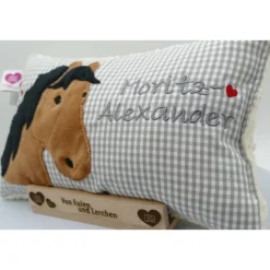 Hobby Horsing Pferdekissen Namenskissen Taufkissen Kuschelkissen Kindergartenkissen Geburtsgeschenk Pferd Pferdchen Pony