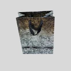 Hochwertige Geschenktasche Fashion handgefertigt Dunkelgrau-Silber