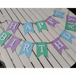 Hochwertige Girlande zum Geburtstag Happy Birthday Wimpelkette aus Papier auf Wunsch personlisiert mit eigenem Namen