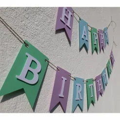 Hochwertige Girlande zum Geburtstag Happy Birthday Wimpelkette aus Papier auf Wunsch personlisiert mit eigenem Namen