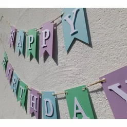 Hochwertige Girlande zum Geburtstag Happy Birthday Wimpelkette aus Papier auf Wunsch personlisiert mit eigenem Namen