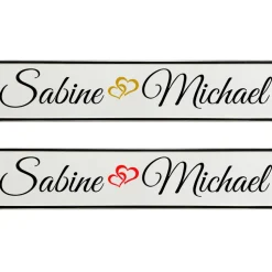 Hochzeit Deko Kennzeichen personalisiert mit Namen u. grod gheirat. Hochzeitskennzeichen selbst gestalten. Div. Schrifta