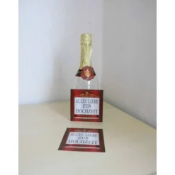 Hochzeit Etikett für Sektflasche 29 x 9 cm – Perfekt für Geldgeschenke, Süßes & Konfetti