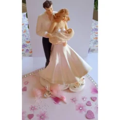 Hochzeit Geldgeschenk Brautpaar mit Baby in Rosa – Geschenkidee für Mädchen & Taufe