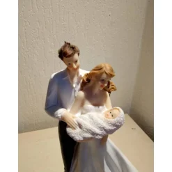 Hochzeit Geldgeschenk Brautpaar mit Baby in Rosa – Geschenkidee für Mädchen & Taufe