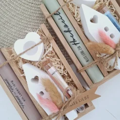 Hochzeit Geldgeschenk Hochzeitsgeschenk Haus / Lichthaus Kerzenhalter Herz Geschenkset Gutschein Kerzenset Stabkerze Ker