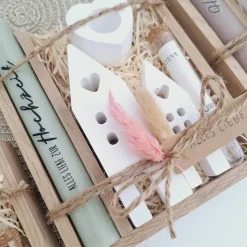 Hochzeit Geldgeschenk Hochzeitsgeschenk Häuser / Lichthäuser Kerzenhalter Herz Geschenkset Gutschein Kerzenset Stabkerze