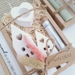 Hochzeit Geldgeschenk Hochzeitsgeschenk Häuser / Lichthäuser Kerzenhalter Herz Geschenkset Gutschein Kerzenset Stabkerze