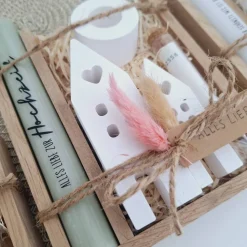 Hochzeit Geldgeschenk Hochzeitsgeschenk Häuser / Lichthäuser Kerzenhalter rund Geschenkset Gutschein Kerzenset Stabkerze