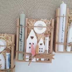 Hochzeit Geldgeschenk Hochzeitsgeschenk Häuser / Lichthäuser Kerzenhalter rund Geschenkset Gutschein Kerzenset Stabkerze