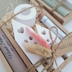 Hochzeit Geldgeschenk Hochzeitsgeschenk Häuser / Lichthäuser Kerzenhalter rund Geschenkset Gutschein Kerzenset Stabkerze