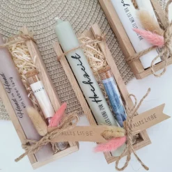 Hochzeit Geldgeschenk Reagenzglas Hochzeitskerze Hochzeitsgeschenk Geschenkset Gutschein Kerzenset Stabkerze Kerzenbox H