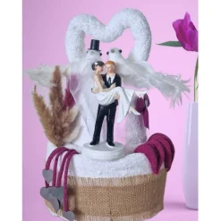 Hochzeit Handtuchtorte Geschenkidee pink weiß