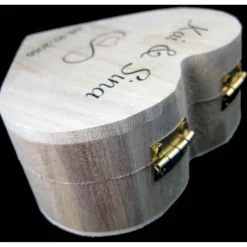 Hochzeit Rustikale RINGBOX Natur Ringkissen aus Holz alternative für Eheringe Herz Ringkästchen Romantische Holzbox Ringschatulle Valentin